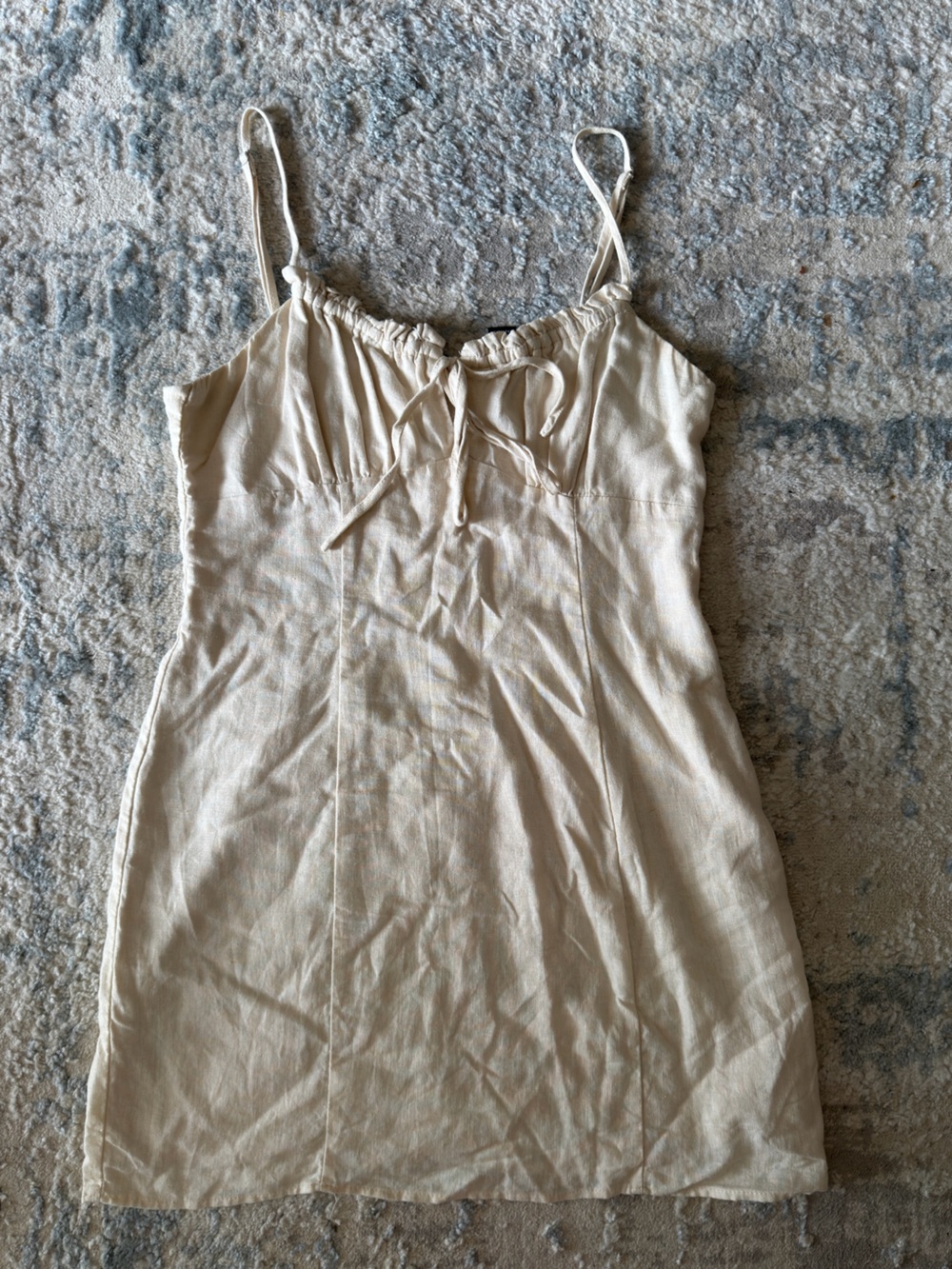 Forever 21 Cream Sleeveless Tie-Shoulder Dress